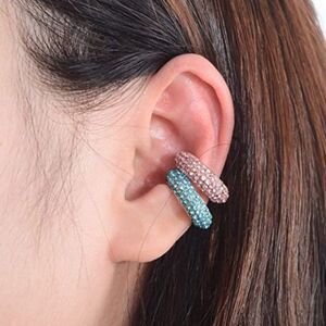 Aqua Blue Chakra CZ Crystal Encrusted Ear Cuff